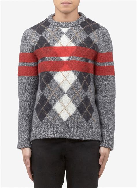 givenchy men sweater print plaid argyle|givenchy sweatshirts for men.